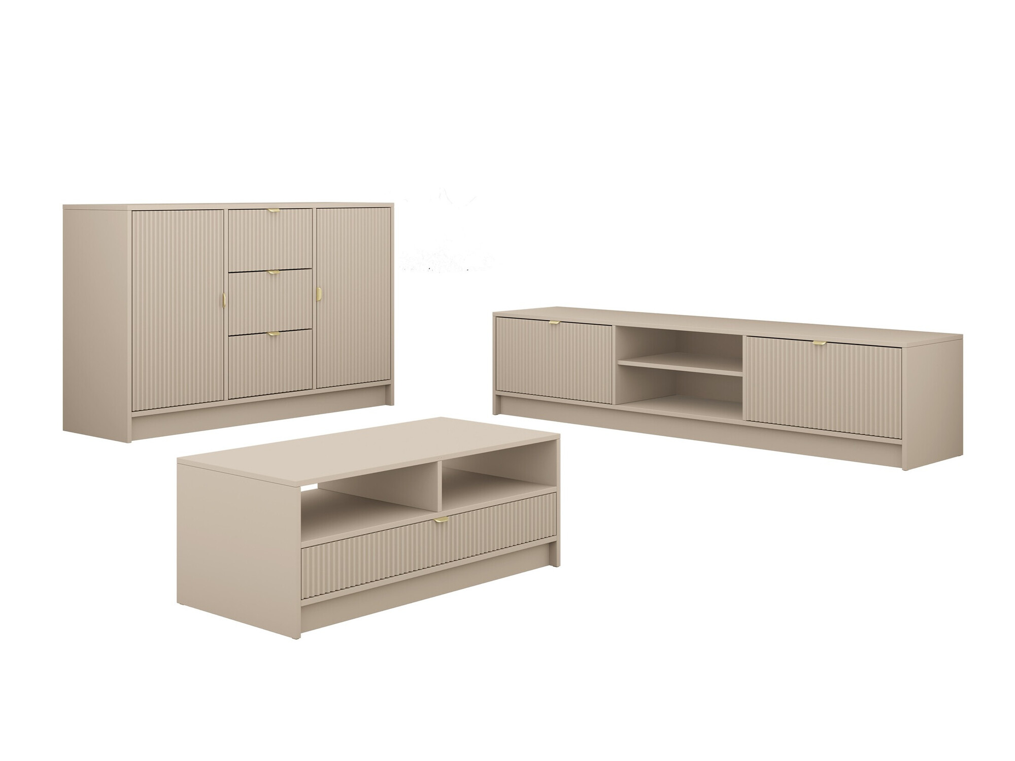 Ensemble de salon Comfivo Larmire 107 (Beige)