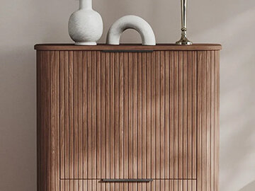 Meubles à rainures ou à lattes rainurées