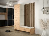 Meuble d'entrée Donio III (Chêne Artisan + Abriamo 3)
