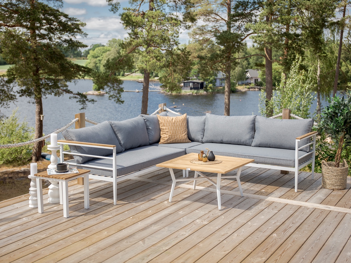 Ensemble de mobilier de jardin Dallas 525 (Blanc + Gris)