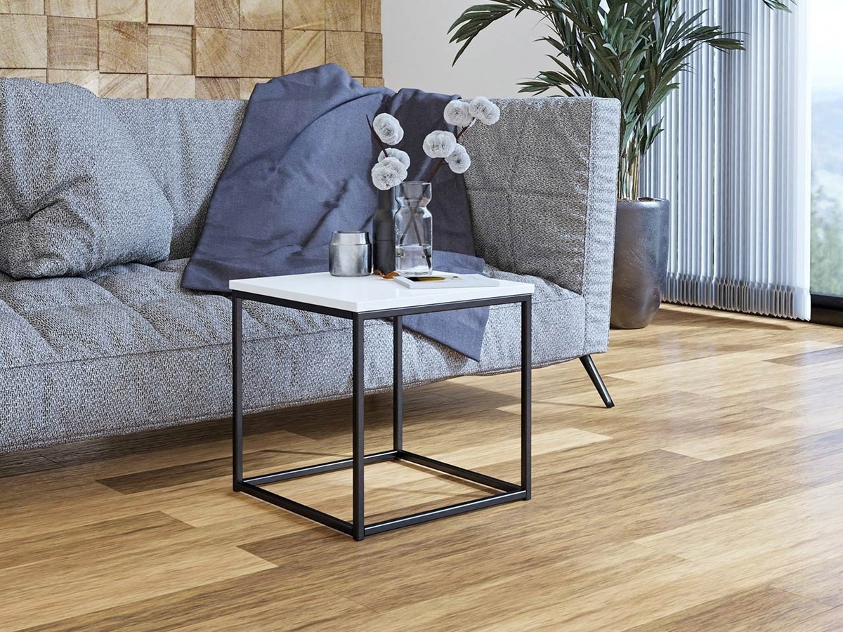 Table basse Germantown 106 (Noir mat + Blanc brillant)