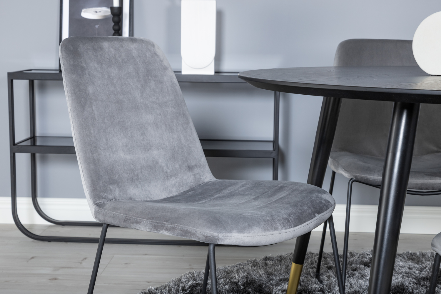 Salle à manger complète Dallas 1189 (Gris + Noir)