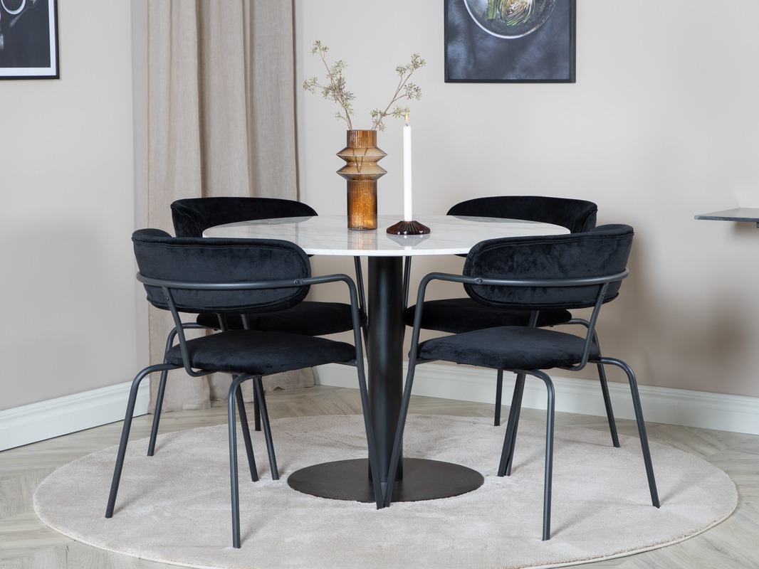 Salle à manger complète Dallas 1299 (Noir)