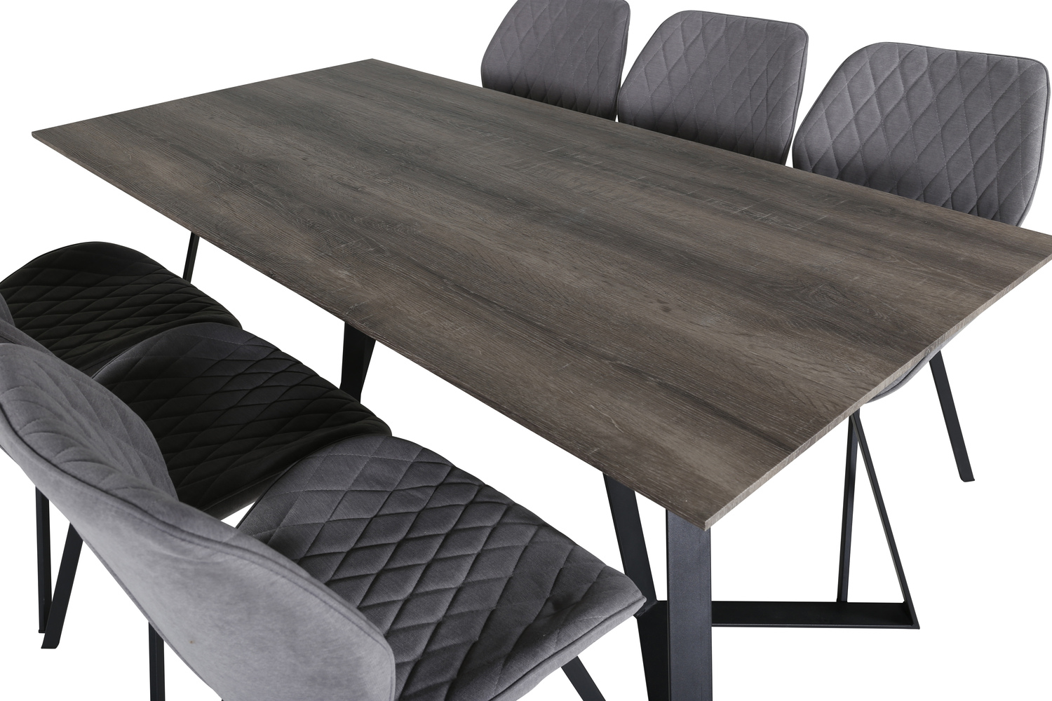Salle à manger complète Dallas 1359 (Gris + Noir)