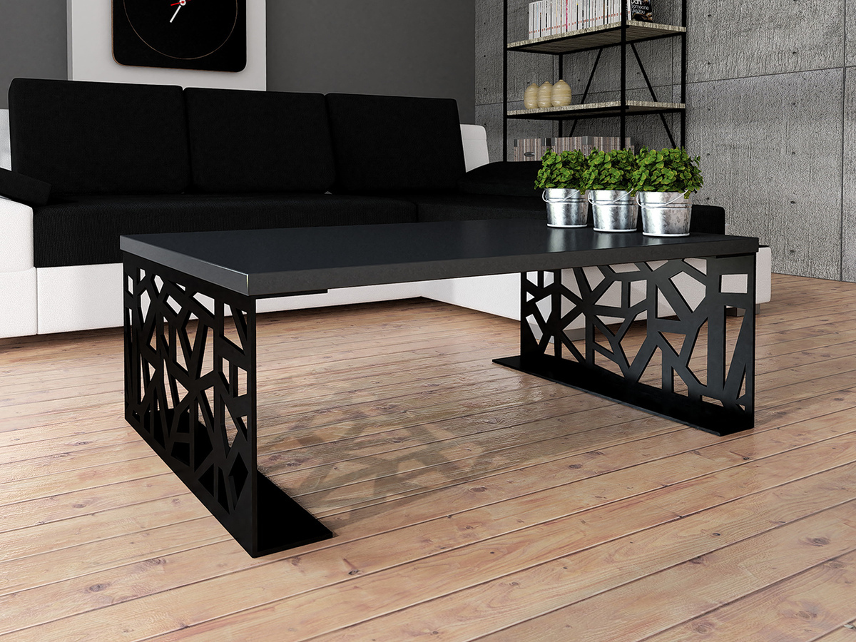 Table basse Germantown 101 (Noir mat + Noir brillant)