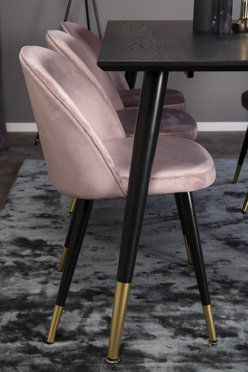 Salle à manger complète Dallas 346 (Rose + Noir)