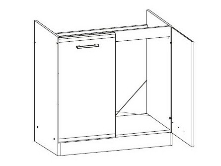 Armoire modulaire pour évier avec portes Eli Dark 107