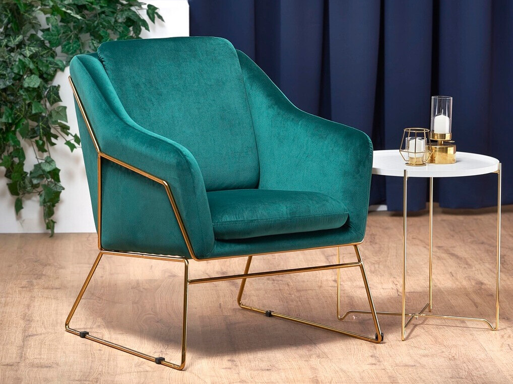 Fauteuil Houston 846 (Turquoise + Doré)