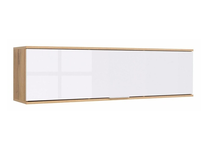 Armoire murale Tivetra 110 (Chêne wotan + Blanc brillant)