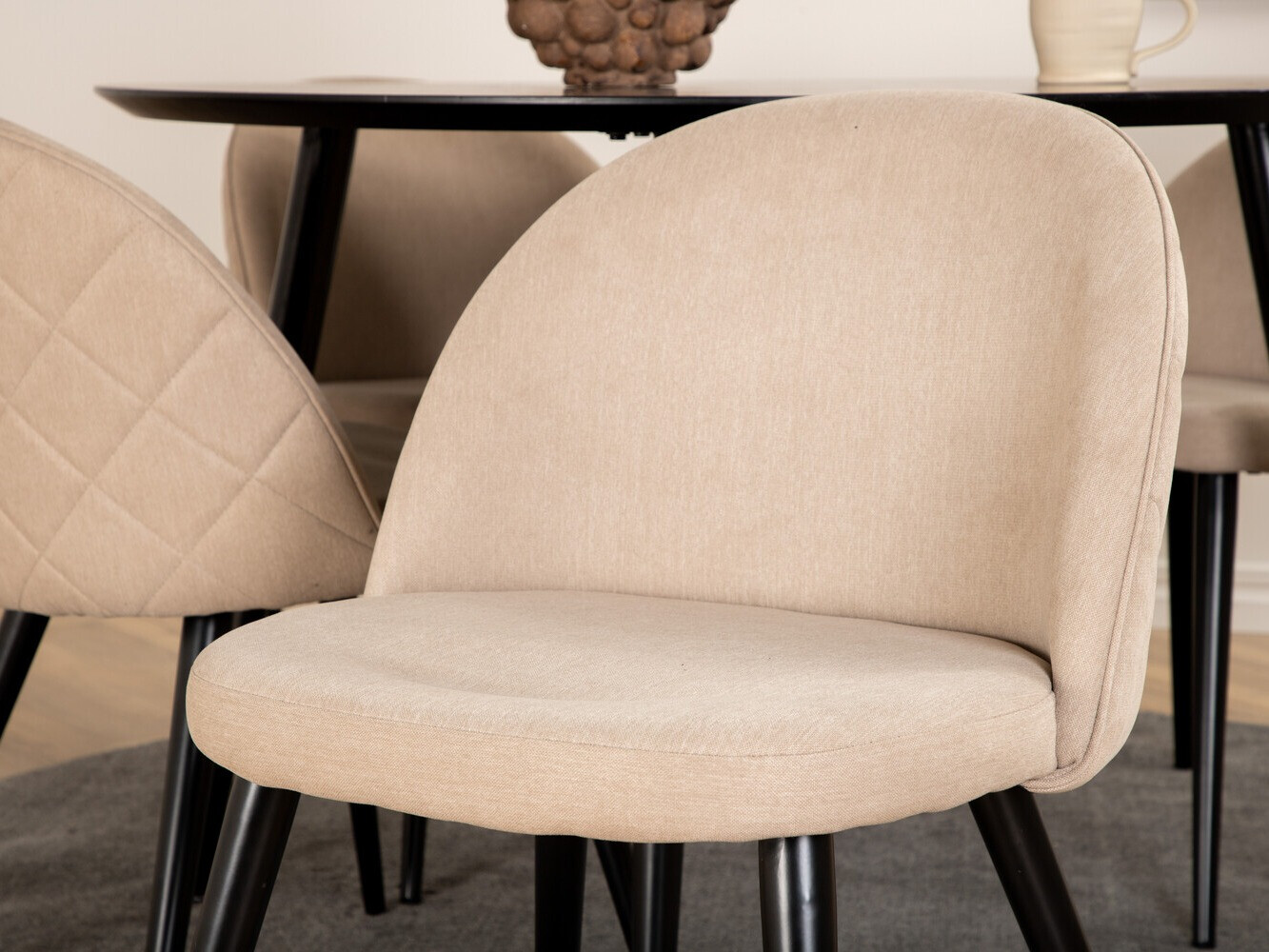 Salle à manger complète Dallas 2545 (Beige + Noir)