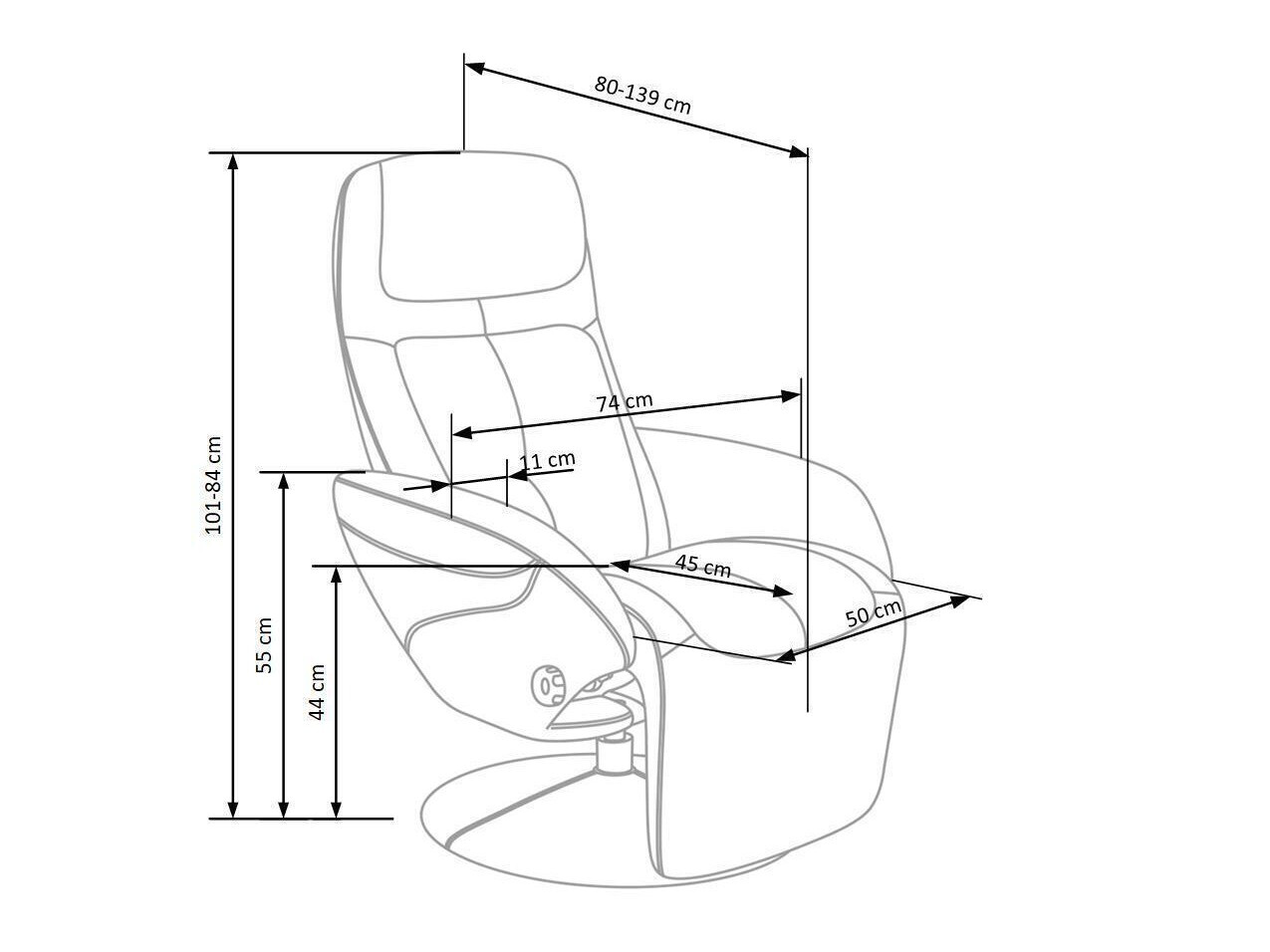 Fauteuil relax Houston 492 (Cappuccino)