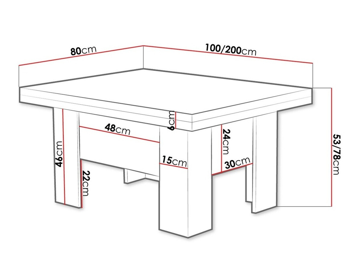 Transforming table basse Stanton 102 (Sonoma chêne)