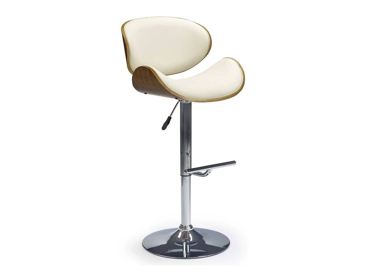 Chaise de bar mi-hauteur Houston 517 (Noyer + Crème + Argent)