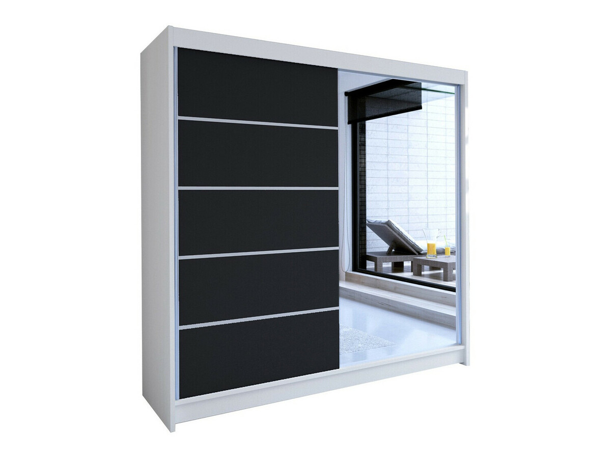 Armoire Closico Cavaris III (Blanc + Noir)