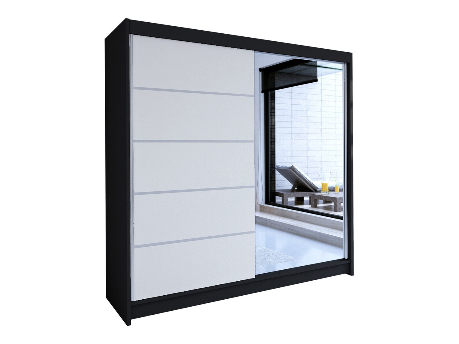 Armoire Closico Cavaris III (Noir + Blanc)