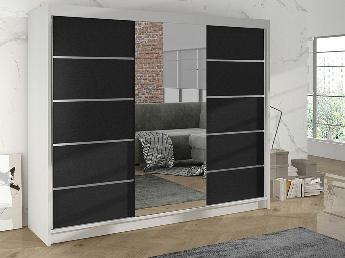 Armoire Closico Durion IV (Blanc + Noir)