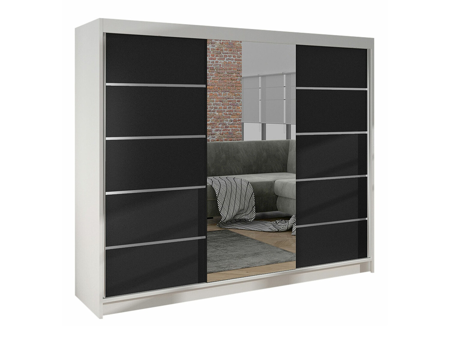 Armoire Closico Durion IV (Blanc + Noir)