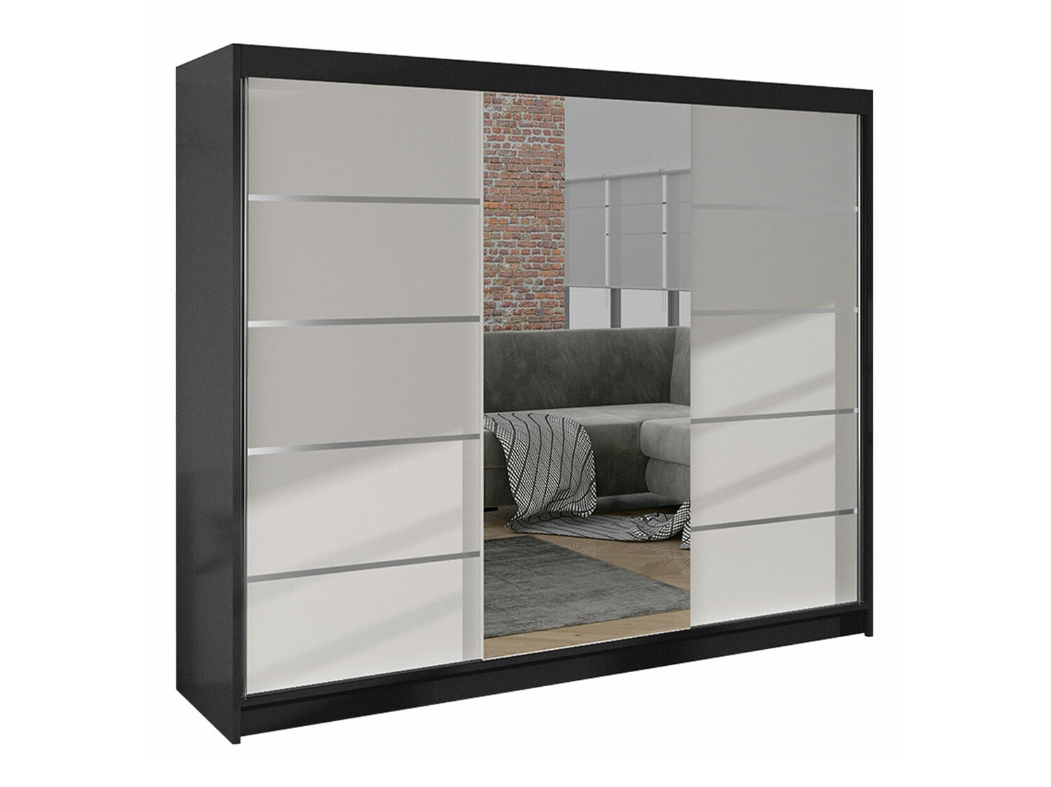 Armoire Closico Durion IV (Noir + Blanc)