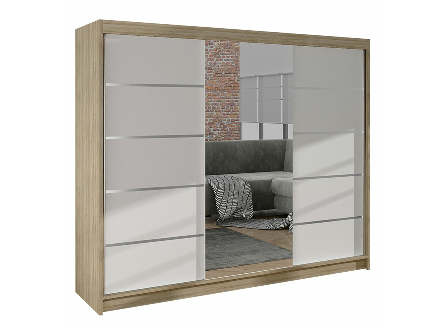Armoire Closico Durion IV (Sonoma chêne + Blanc)