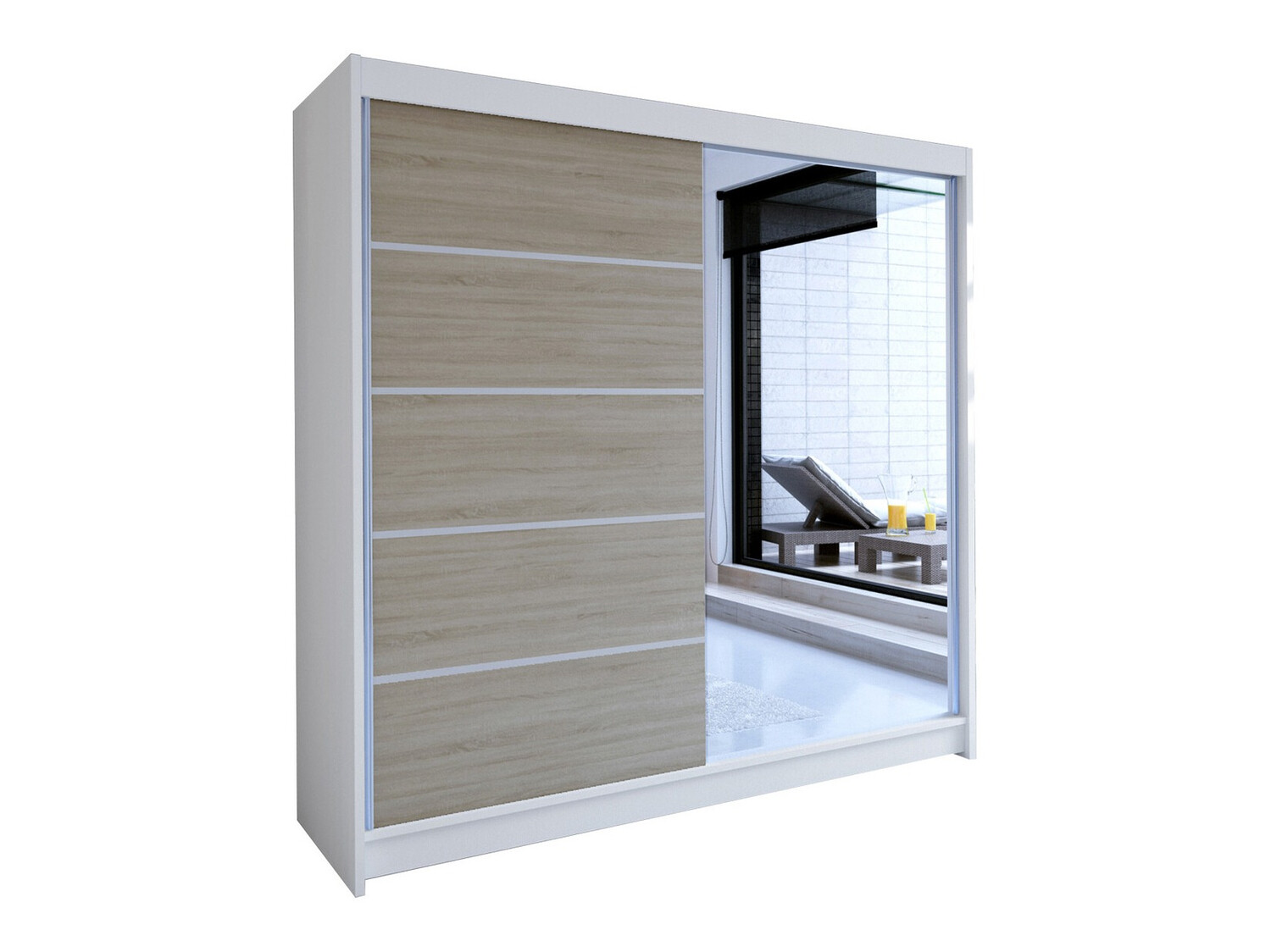 Armoire Closico Cavaris III (Blanc + Sonoma chêne)