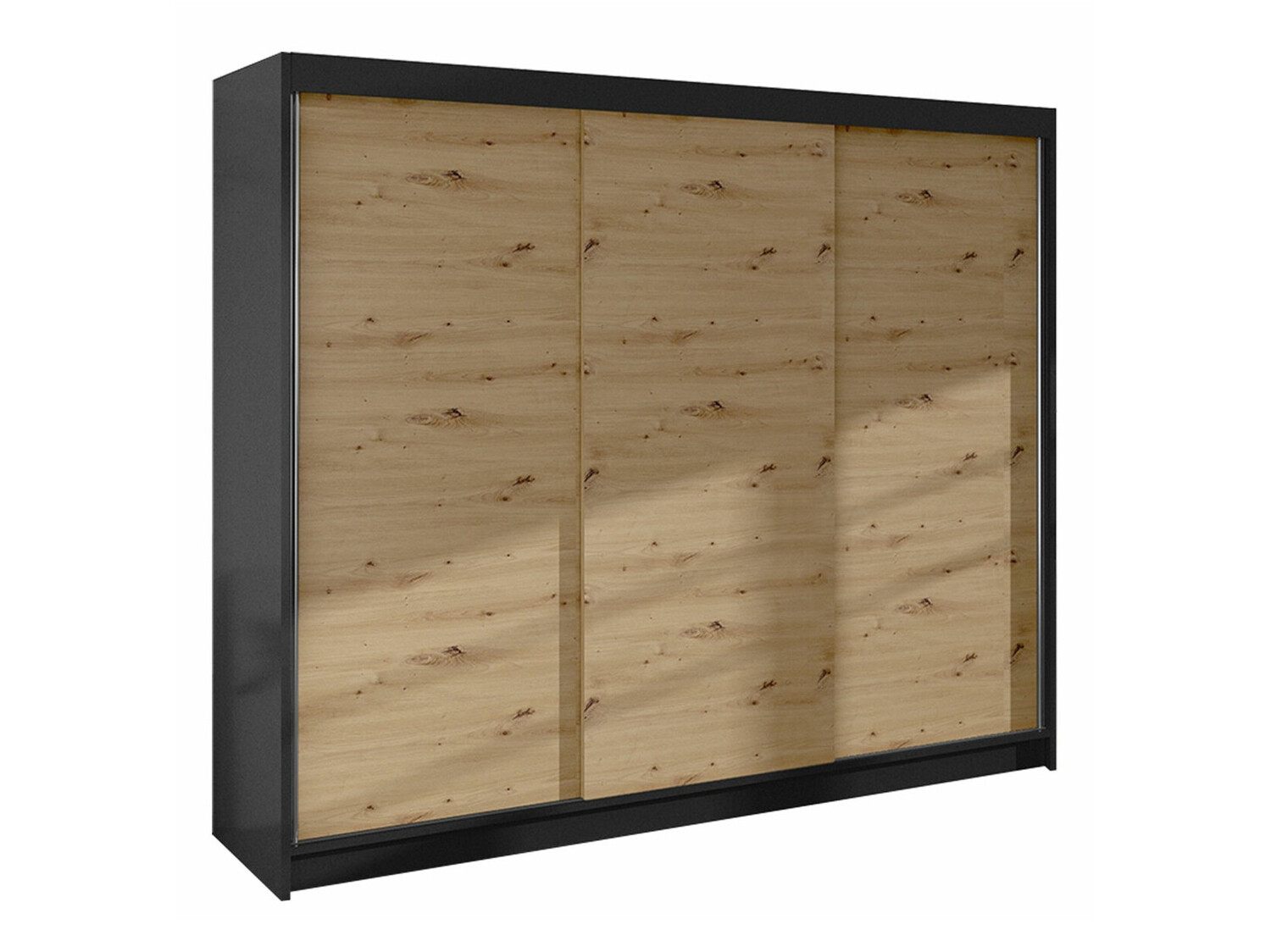 Armoire Closico Durion II (Noir + Chêne Artisan)