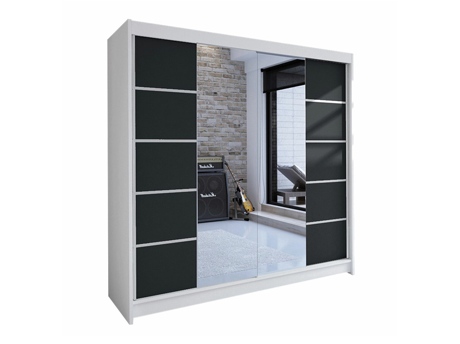 Armoire Closico Cavaris V (Blanc + Noir)
