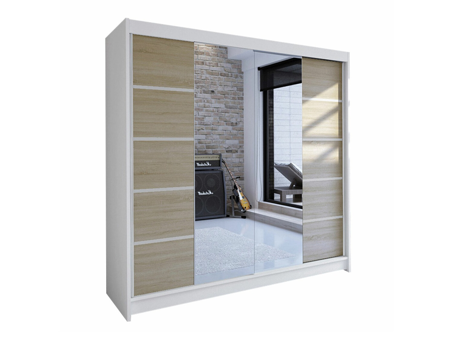 Armoire Closico Cavaris V (Blanc + Sonoma chêne)