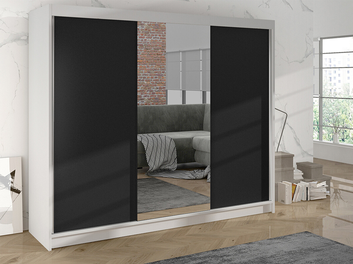 Armoire Closico Durion I (Blanc + Noir)