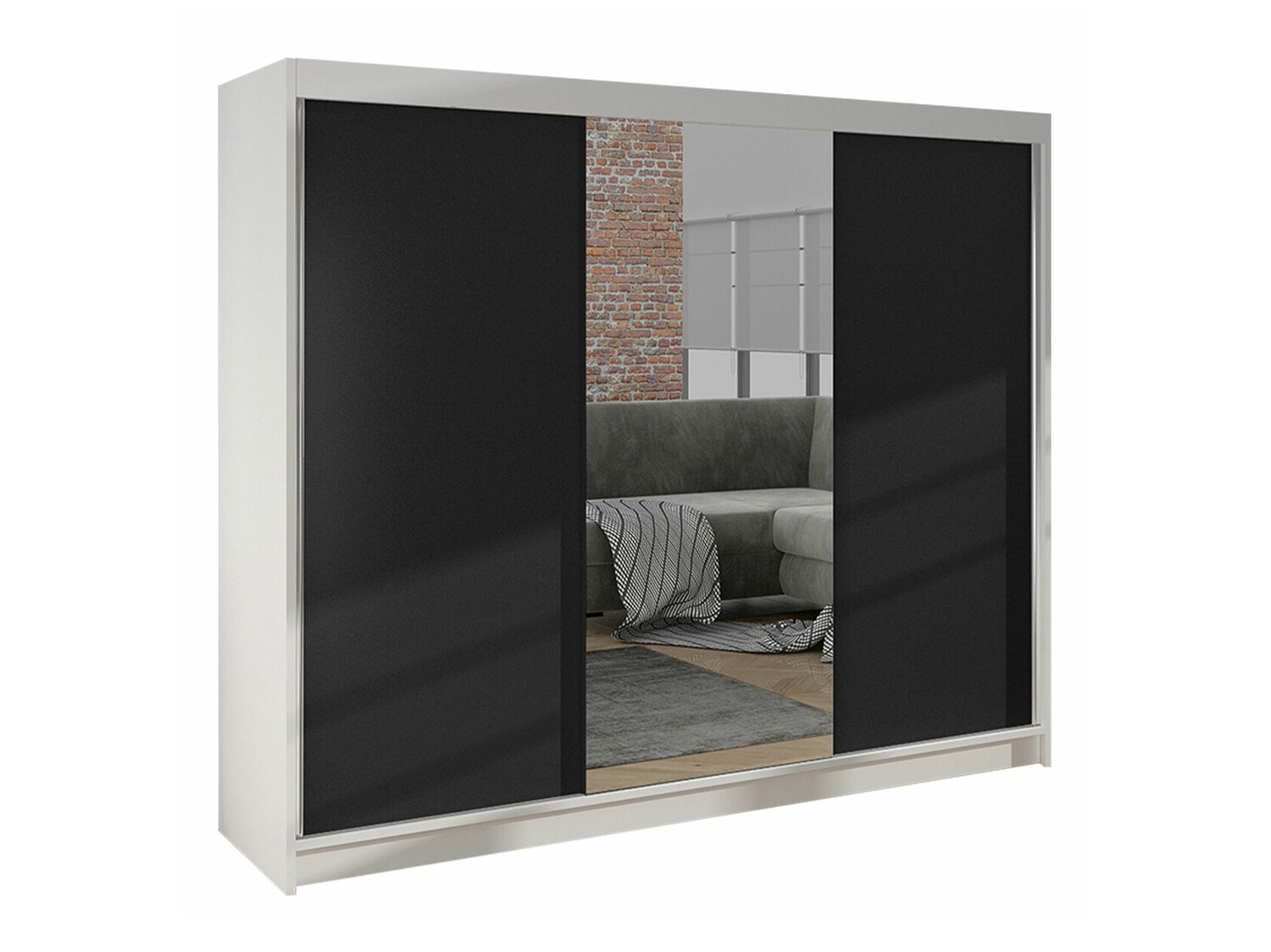 Armoire Closico Durion I (Blanc + Noir)