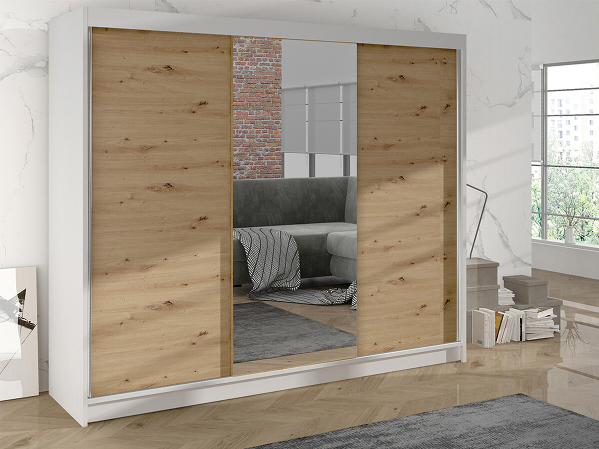 Armoire Closico Durion I (Chêne Artisan + Blanc)