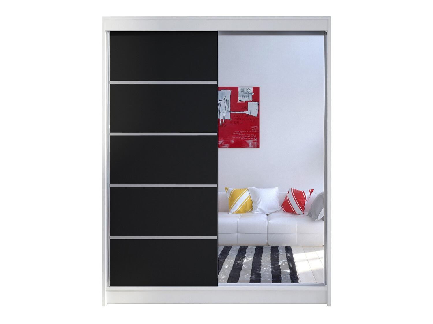 Armoire Closico Vastor III (Blanc + Noir)