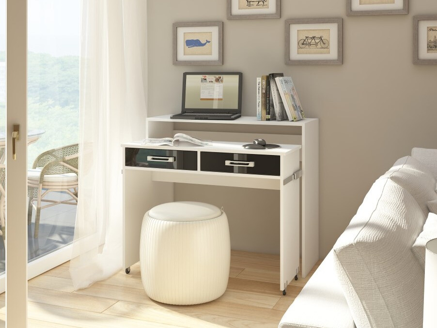 Bureau Gilroy 103 (Blanc + Noir brillant)