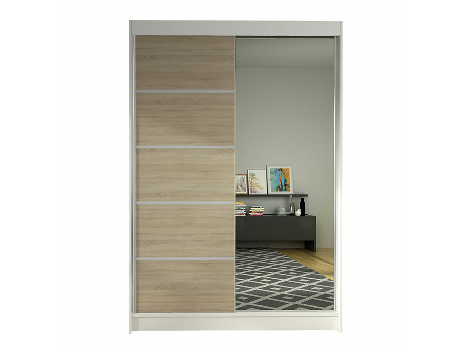 Armoire Closico Salvor III (Blanc + Sonoma chêne)
