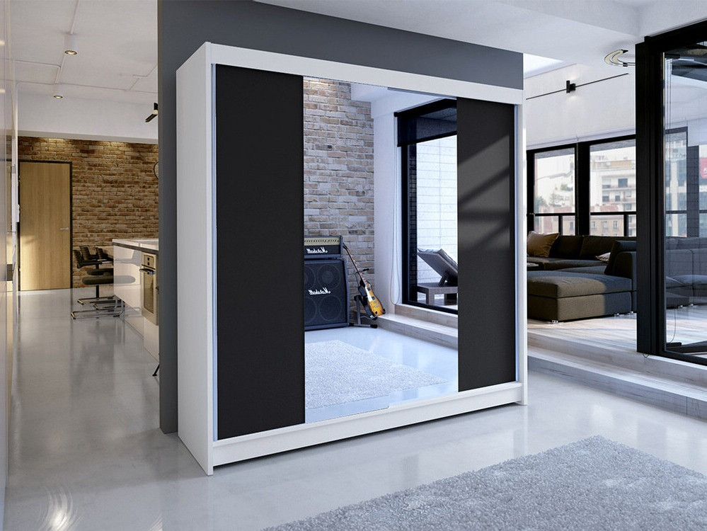 Armoire Closico Cavaris II (Blanc + Noir)