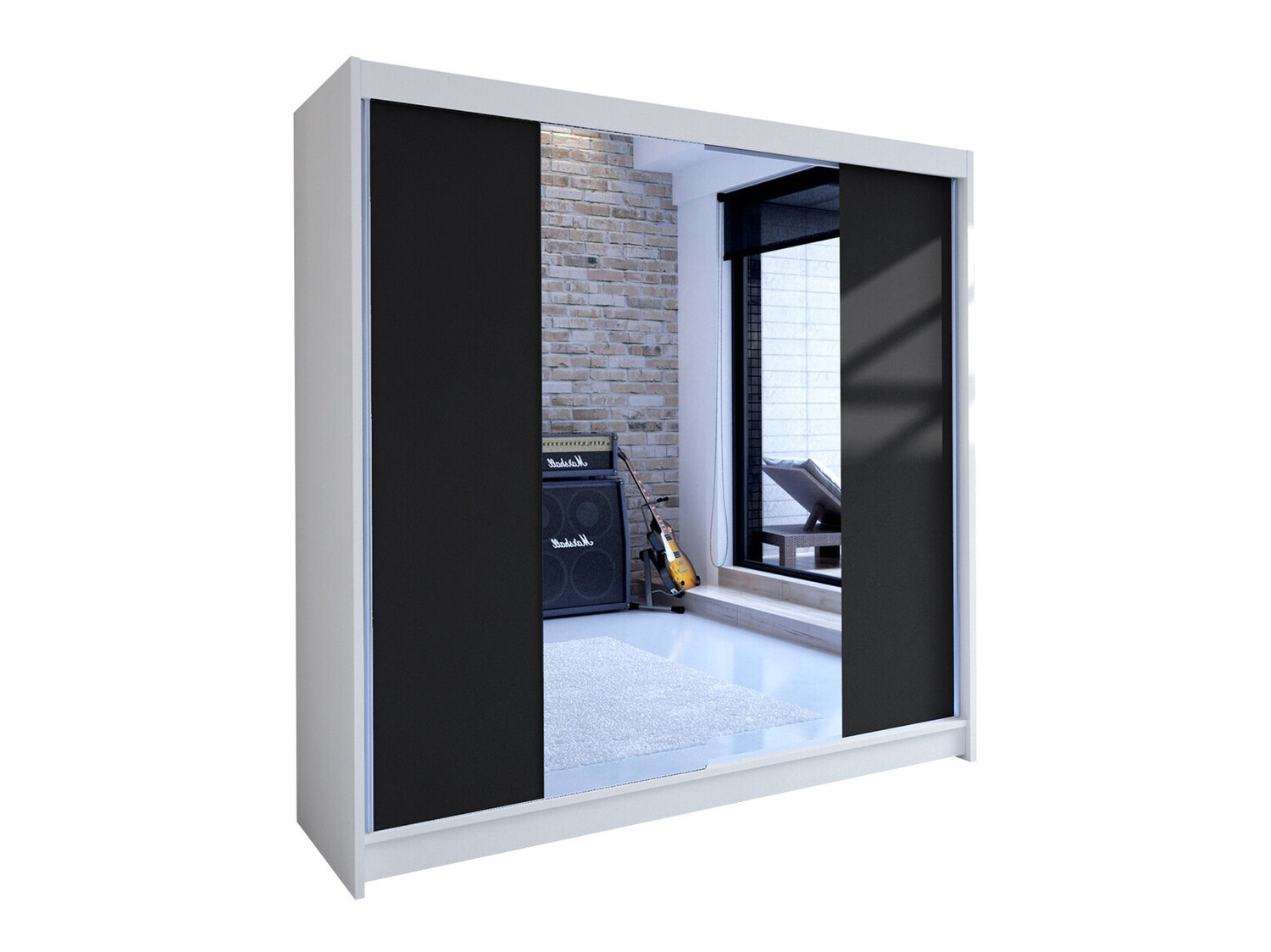 Armoire Closico Cavaris II (Blanc + Noir)