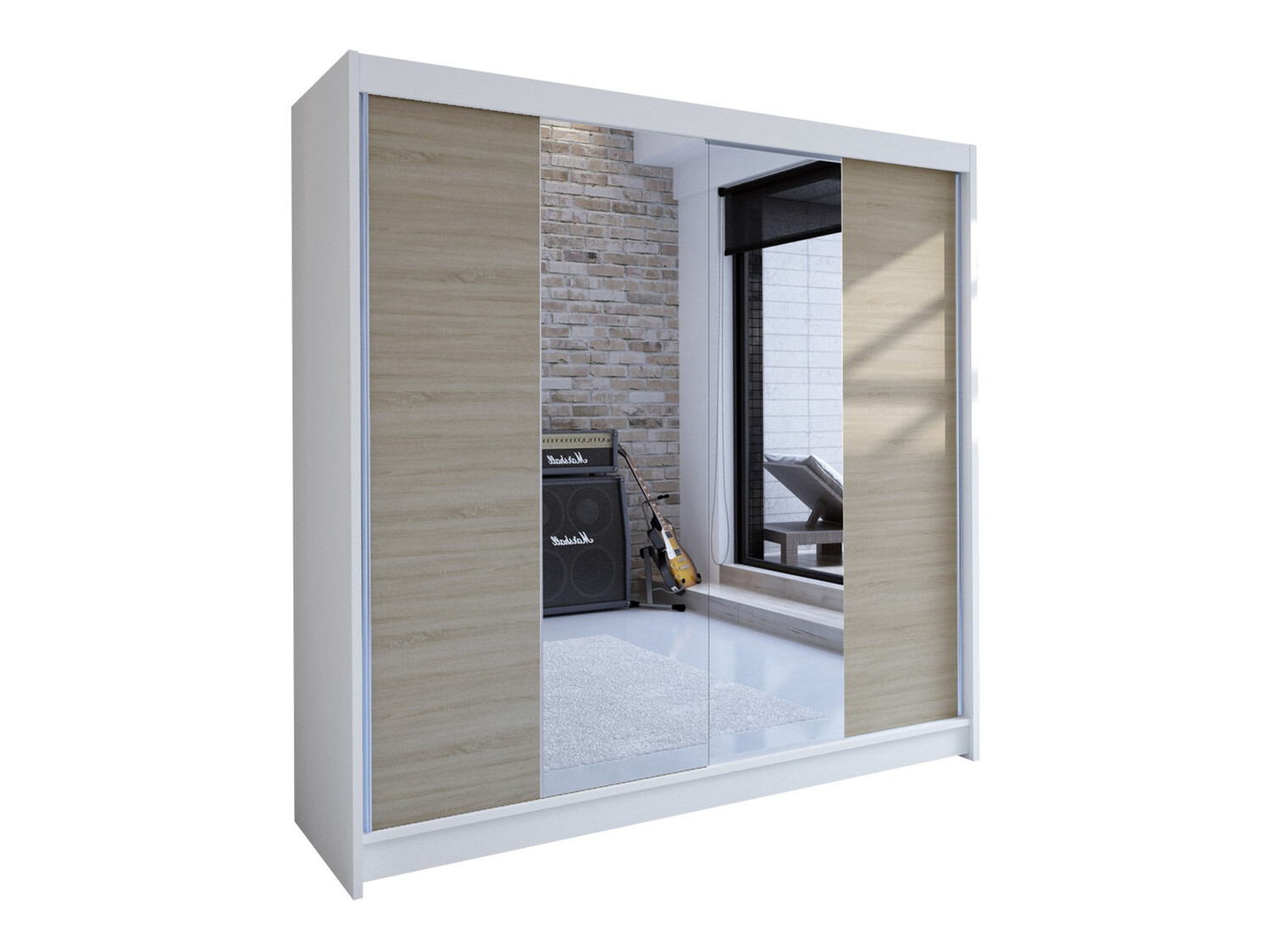 Armoire Closico Cavaris II (Blanc + Sonoma chêne)