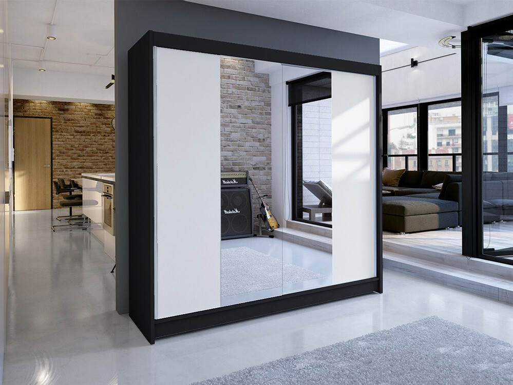 Armoire Closico Cavaris II (Noir + Blanc)