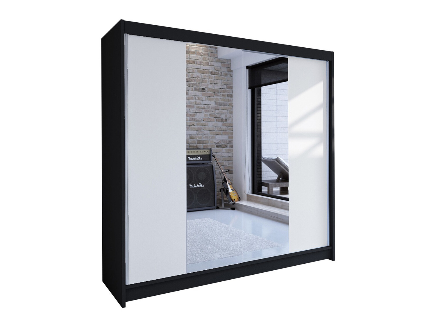 Armoire Closico Cavaris II (Noir + Blanc)