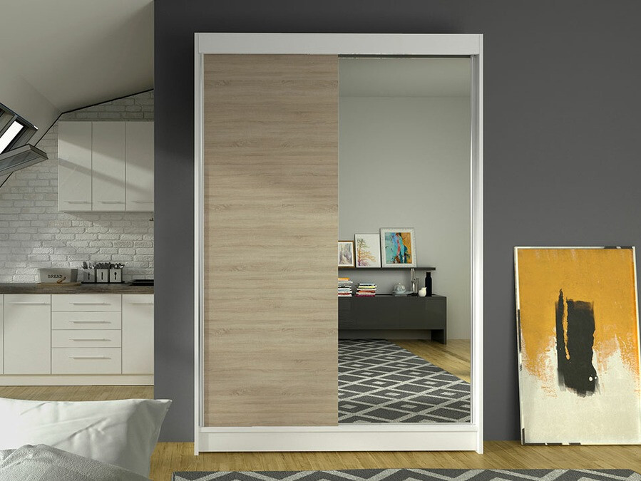 Armoire Closico Salvor I (Blanc + Sonoma chêne)