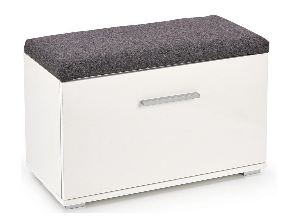 Meubles à chaussures Cirveso 117 (Blanc + Blanc brillant + Gris)