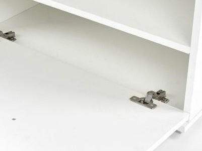 Meubles à chaussures Cirveso 117 (Blanc + Blanc brillant + Gris)