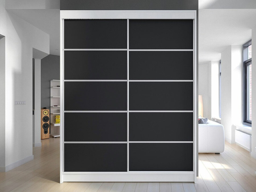 Armoire Closico 145 (Blanc + Noir)
