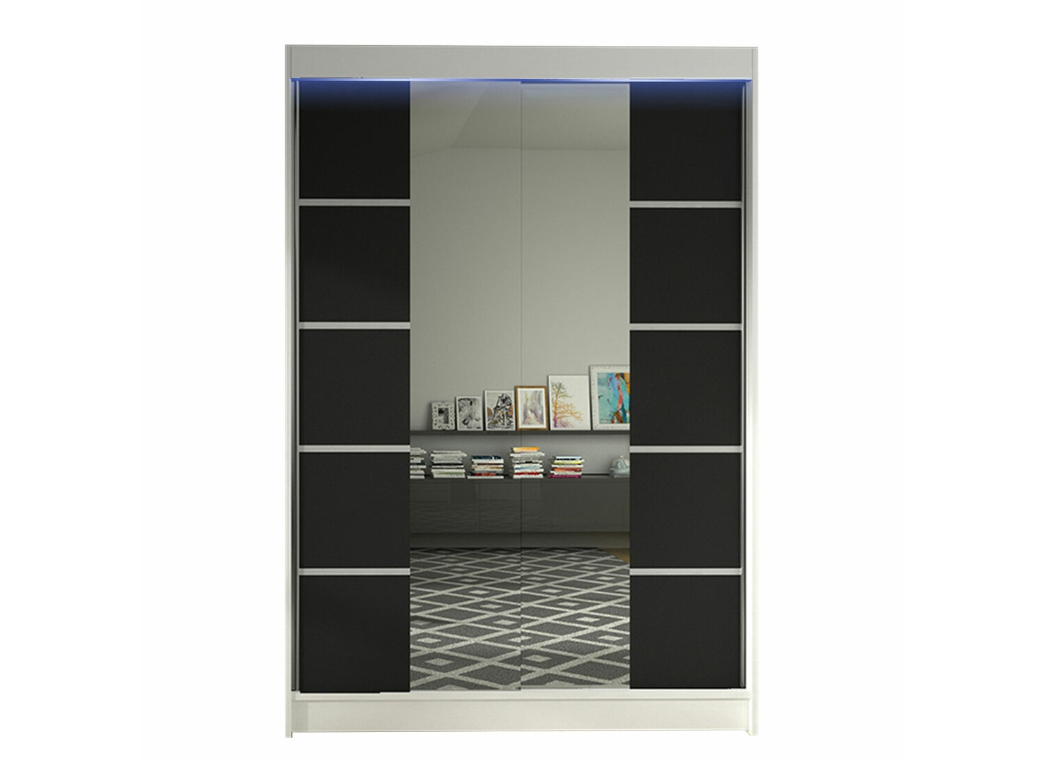Armoire Closico Salvor V (Blanc + Noir)