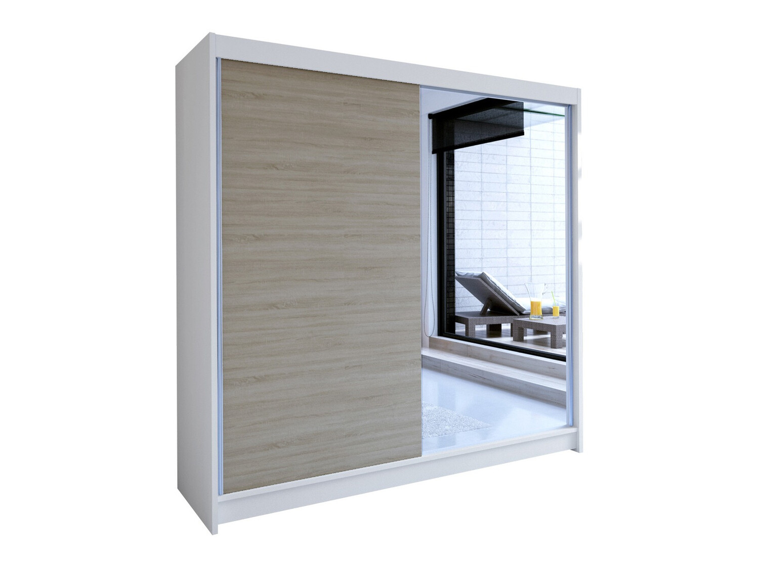 Armoire Closico Cavaris I (Blanc + Sonoma chêne)