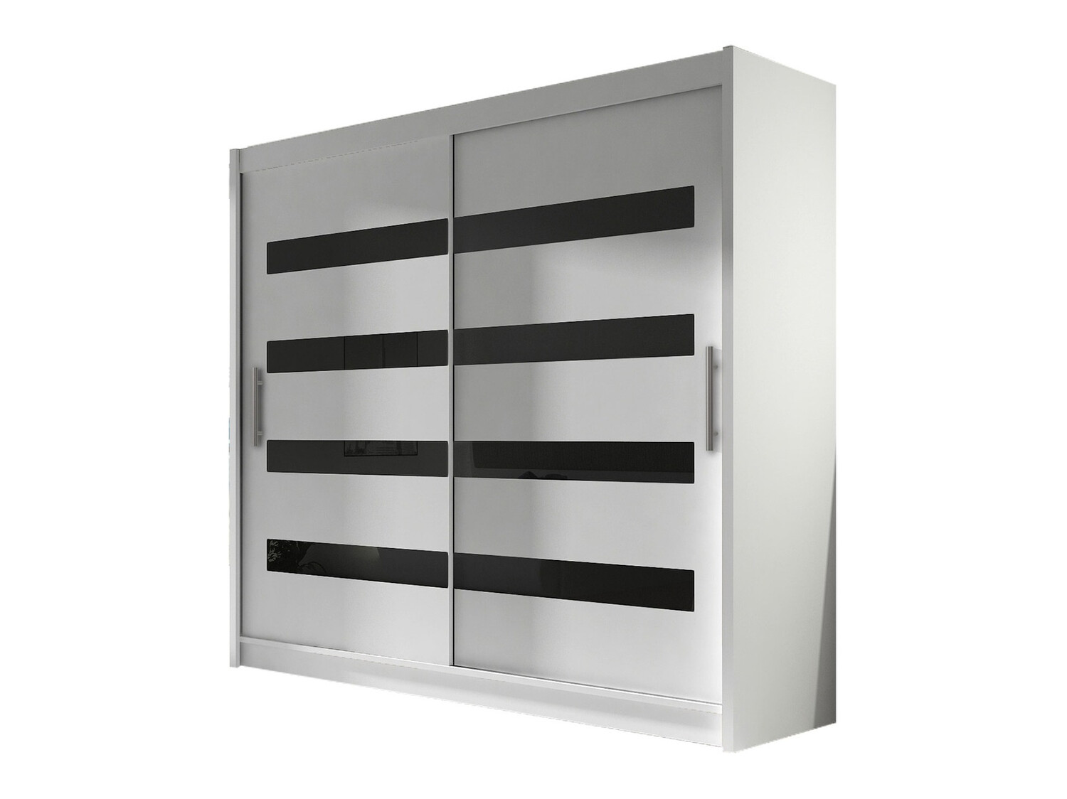 Armoire Closico Pallor XI (Blanc + Noir brillant)