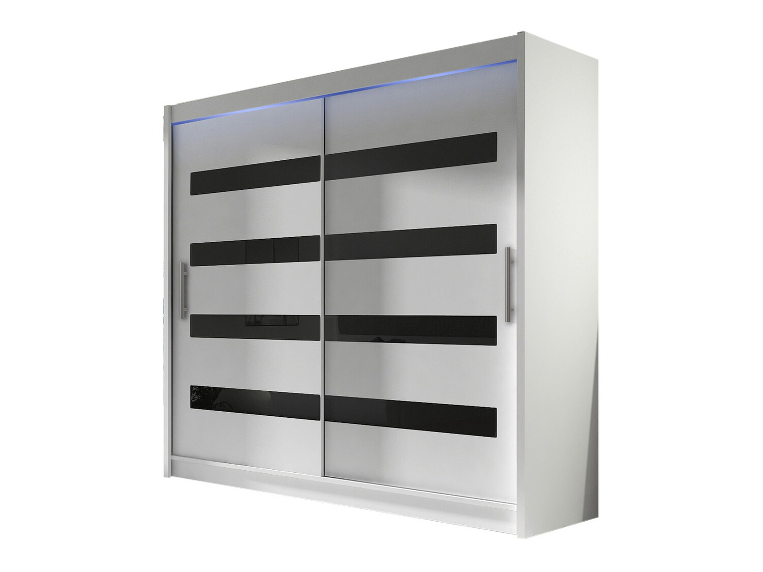 Armoire Closico Pallor XI (Blanc + Noir brillant)