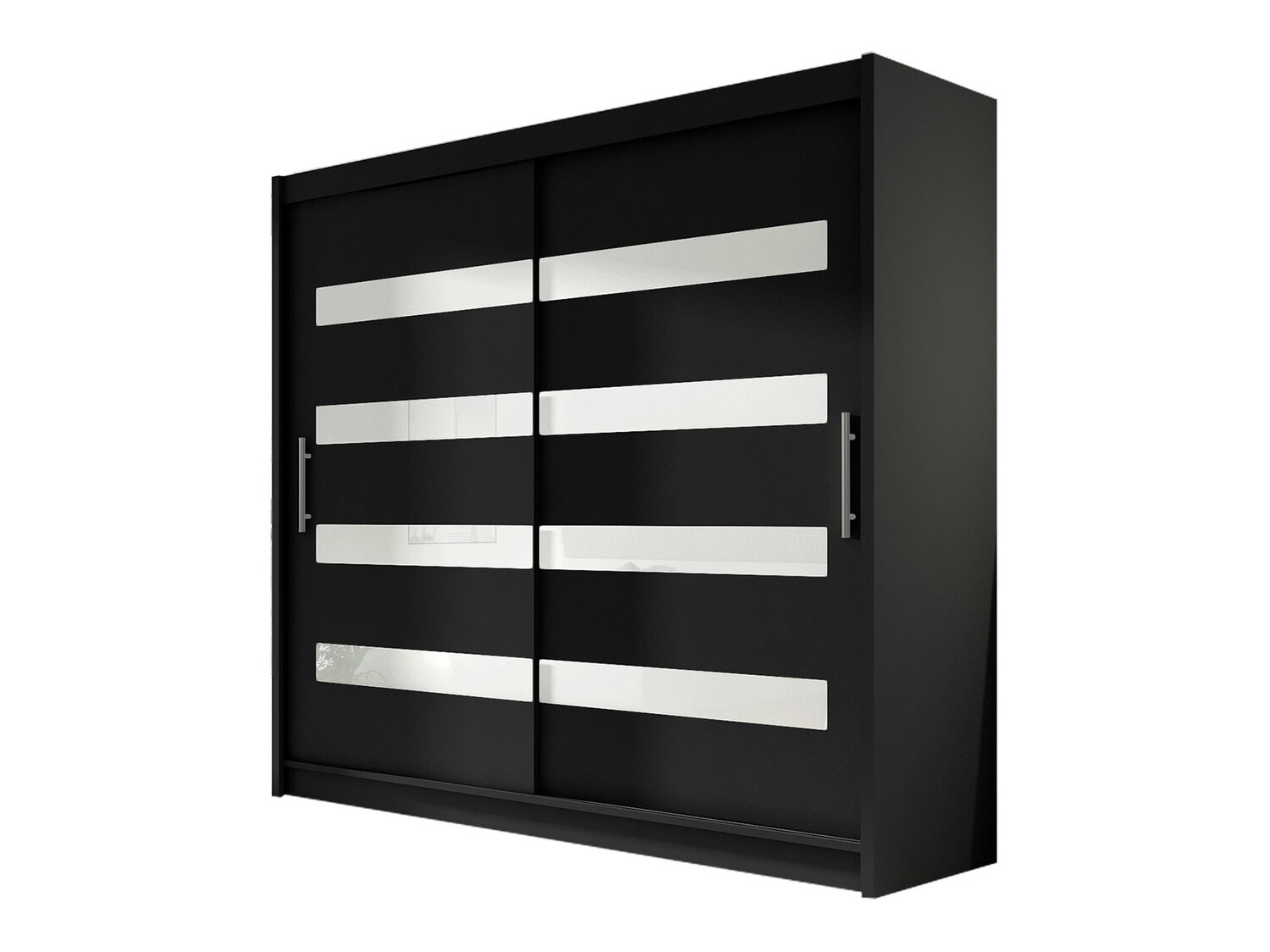 Armoire Closico Pallor XI (Noir + Blanc brillant)