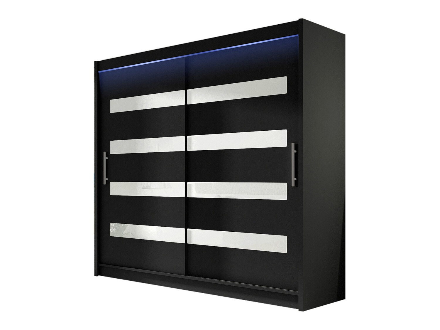 Armoire Closico Pallor XI (Noir + Blanc brillant)
