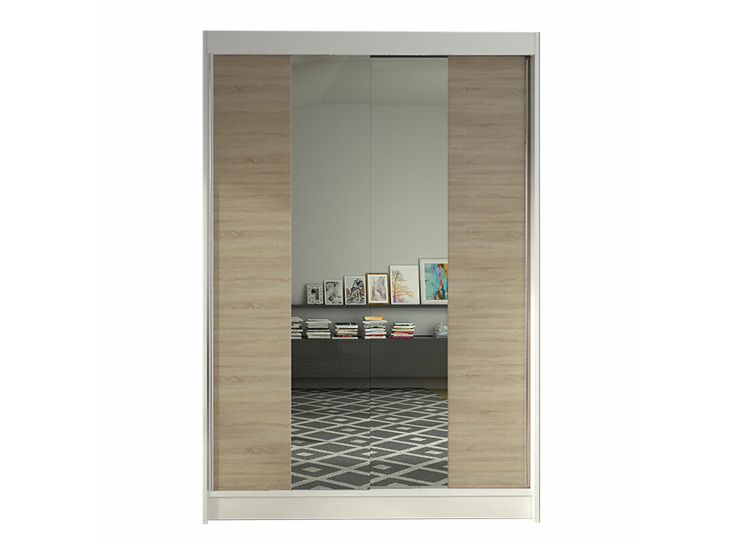 Armoire Closico Salvor II (Blanc + Sonoma chêne)