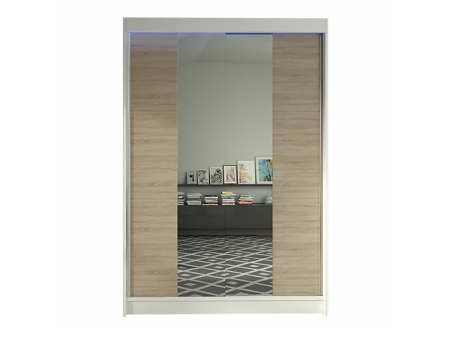 Armoire Closico Salvor II (Blanc + Sonoma chêne)